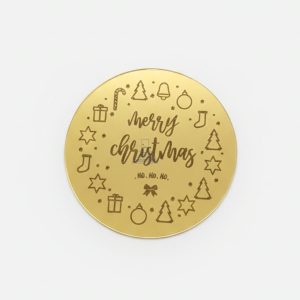 CAKE DECORβ’ Acrylic Merry Christmas Coin Topper for Cake and Cupcakes ( SBMT-Coin-074)| 1 Piece |