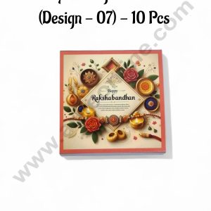4 Cavity Raksha Bandhan Sliding Chocolate Box (Design - 07) Without Cavity (10 Pcs Pack) - CAKE DECORβ’