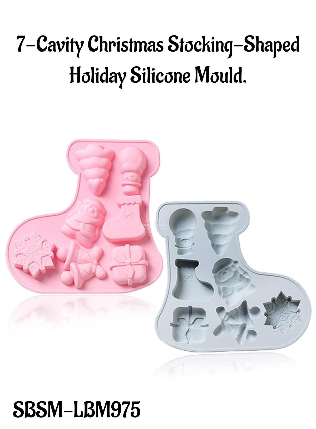 CAKE DECOR™ 7-Cavity Christmas Stocking-Shaped Holiday Silicone Mould - SBSM-LBM975