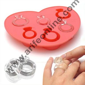 Cake Decor 6 in 1 Ring Ice Tray Chocolate wedding decoration Silicone Mould Fondant Sugar Bow Craft Molds