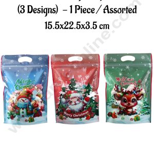 CAKE DECORβ’ Christmas Mix Designs Zip Lock Pouch (3 Designs) - 1 Piece / Assorted - 15.5x22.5x3.5 cm (SBCHP-100-5)