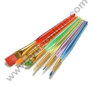 Cake Decor 6pcs/Set 6 Size New Nylon Hair Paint Brush Set Artist Watercolor Oil Brush Painting Supplies