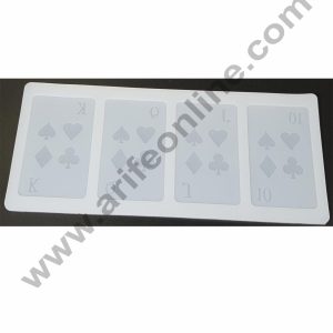 Cake Decor Silicon 4 in 1 Card Shape Chocolate Garnishing Mould Cake Insert Decoration Mould