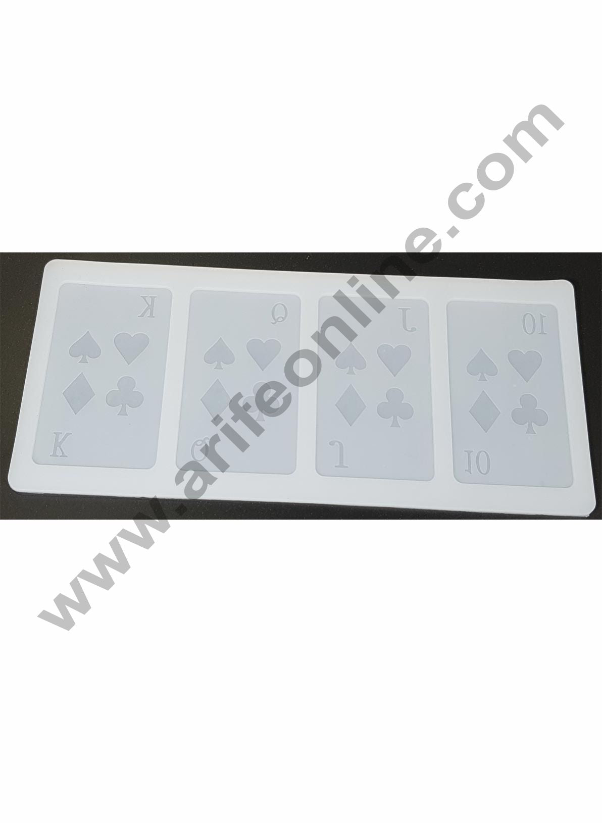 Cake Decor Silicon 4 in 1 Card Shape Chocolate Garnishing Mould Cake Insert Decoration Mould