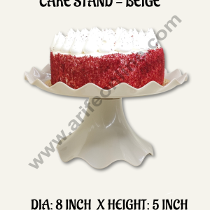 CAKE DECORβ’ Small Detachable Plastic Cake Stand Wave Side | Cupcake Stand | Display Stand - Beige