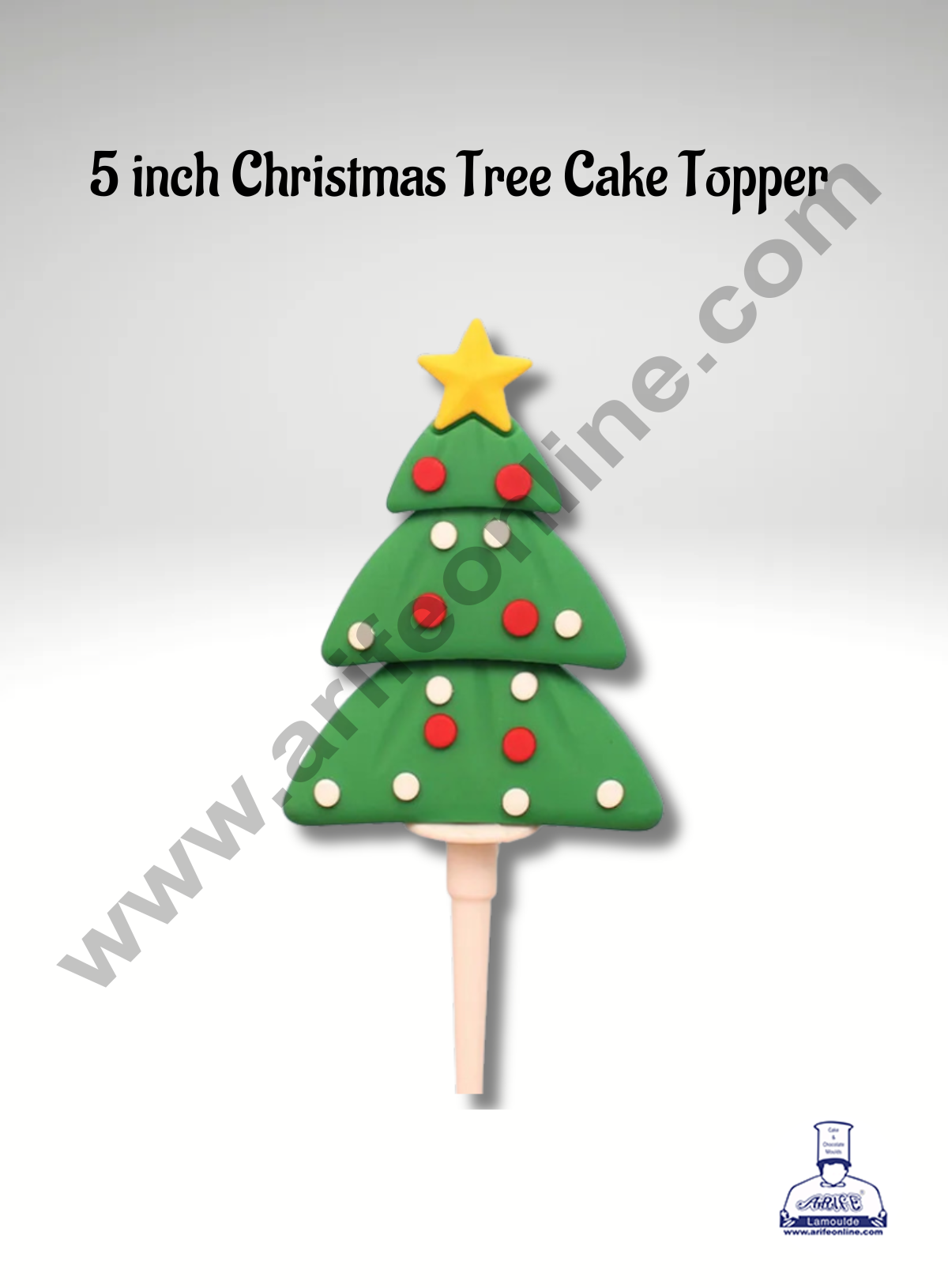CAKE DECORβ’ 5 inch Christmas Tree Rubber Cake Topper - 1 Piece
