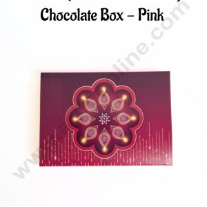 6 Cavity Traditional Sliding Chocolate Box With Cavity - Pink (10 Pcs Pack) - CAKE DECORβ’