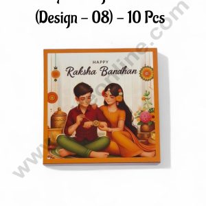 4 Cavity Raksha Bandhan Sliding Chocolate Box (Design - 08) Without Cavity (10 Pcs Pack) - CAKE DECORβ’