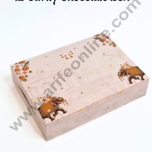 12 Cavity Traditional Design Peach Chocolate Box  (1 Piece) - CAKE DECOR™