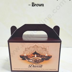 CAKE DECOR™ Diwali Themed 2 Jar Paper Bag - Brown | 10 Pcs | SBPB-Diwali-Brown |
