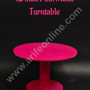 360° Rotating Pink Metal Turntable Cake Turntable (12 Inch) - Heavy - CAKE DECOR™