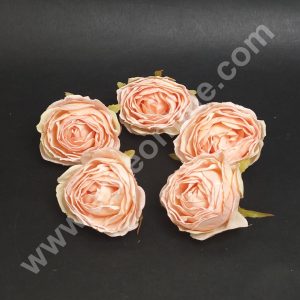 CAKE DECOR™ Large Rose Artificial Flower For Cake Decoration – Peach ( 5 pc pack )