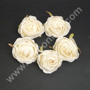 CAKE DECORβ’ Large Rose Artificial Flower For Cake Decoration β White ( 5 pc pack )