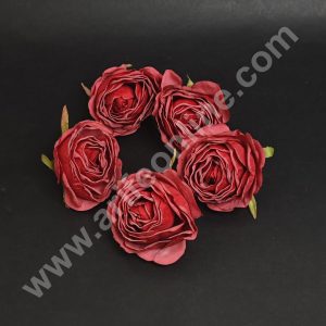 CAKE DECOR™ Large Rose Artificial Flower For Cake Decoration – Red ( 5 pc pack )