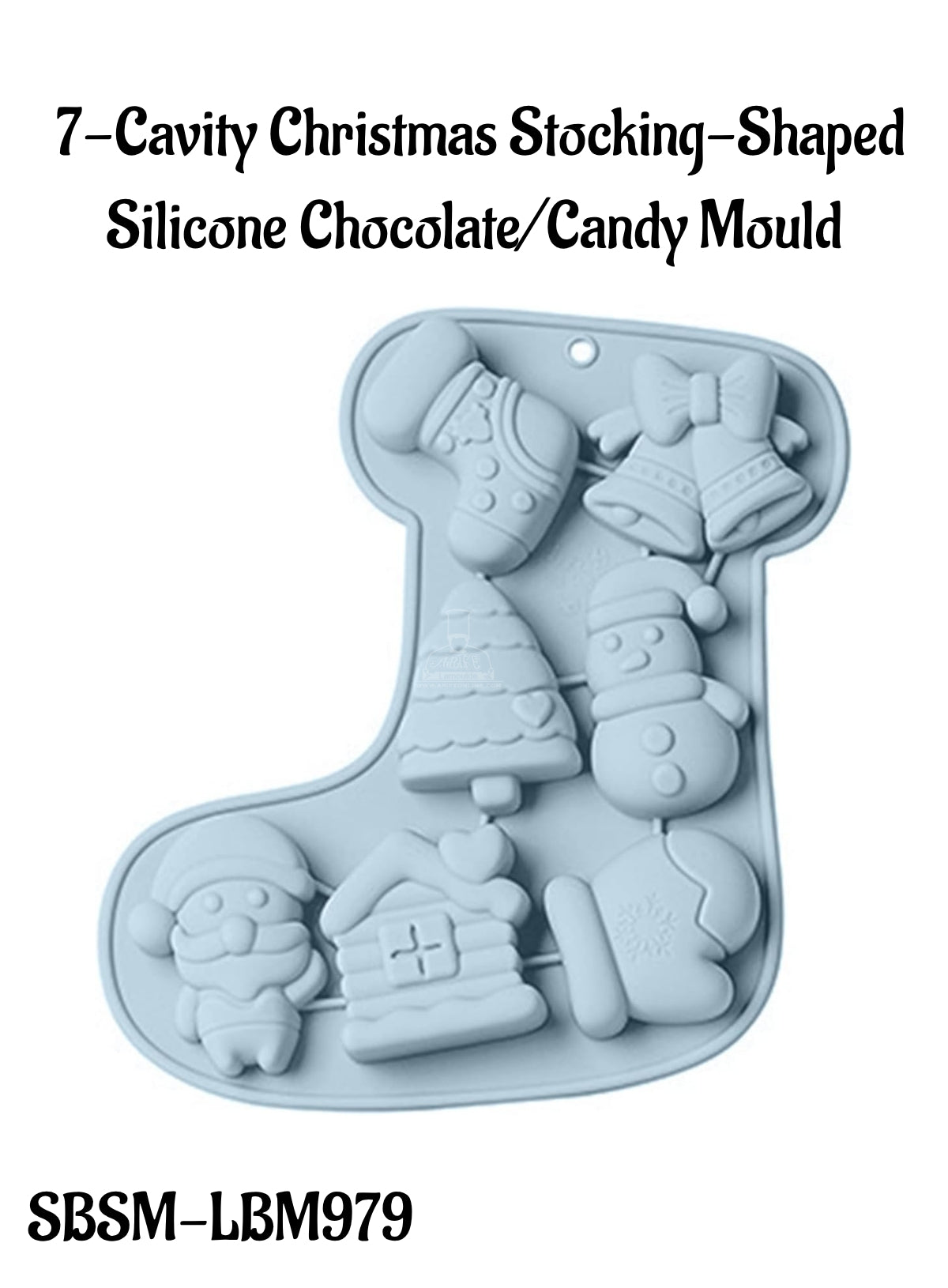 CAKE DECOR™ 7-Cavity Christmas Stocking-Shaped Silicone Chocolate/Candy Mould - SBSM-LBM979