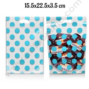 CAKE DECORβ’ Polka Dots Zip Lock Pouch - Blue| 15.5x22.5x3.5 cm (SBCHP-100-8E)| 1 Piece