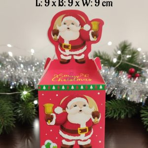 CAKE DECOR™ Mini Christmas Theme Treat Box - 09 | L: 9 x B: 9 x W: 9 cm |Gift Box | Candy Box | Cookies Box | Sweet Treats Box| SBBX-CT-09 (10 Pcs Pack)
