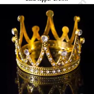 CAKE DECORβ’ Golden Mini Gem and Leaf Tiara Cake Topper Crown - SBCR-72-11-G