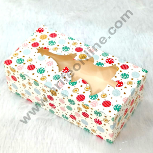 CAKE DECORβ’ White Christmas Theme Plum Cake Box Tree Cutout Window, Plum Carriers - Big (10 Pcs Pack) 500 g