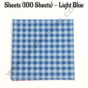 Printed Parchment Paper | Bento Box Liner | Grease Proof Paper | Wrap Paper -Light Blue Checks/Plaid Print (100 Sheets) CAKE DECOR™