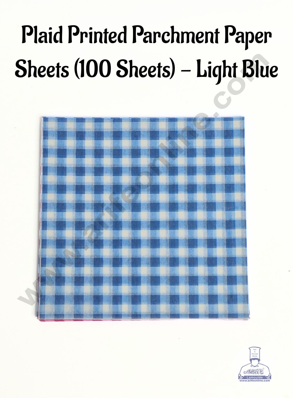 Printed Parchment Paper | Bento Box Liner | Grease Proof Paper | Wrap Paper -Light Blue Checks/Plaid Print (100 Sheets) CAKE DECORβ’