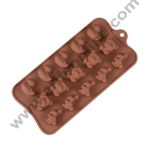 Cake Decor 15 Cavity Mix Duck Rabbit Teddy Chocolate Silicone Chocolate Mould