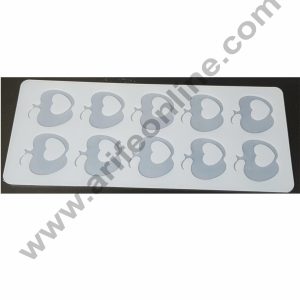 Cake Decor Silicon 10 in 1 Apple with Heart Shape Chocolate Garnishing Mould Cake Insert Decoration Mould
