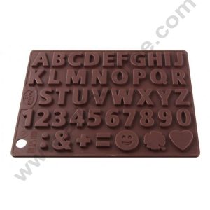 Cake Decor 43 Cavity Alphabet Numbers Shapes Silicone Chocolate Mould