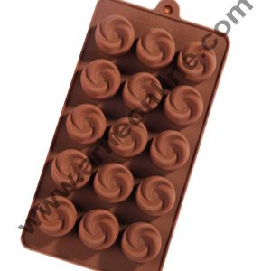 Cake Decor Silicon 15 Cavity Rose Shape Brown Chocolate Mould, Ice Mould, Chocolate Decorating Mould