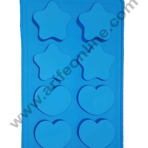 Cake Decor Cake Decor 8-Cavity Hearts,Stars Shape Silicone Muffin Moulds