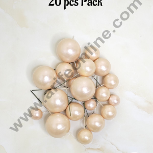 CAKE DECOR™ Pearl Finish Cream Faux Balls Topper For Cake and Cupcake Decoration - (20 Pcs Pack)