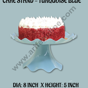 CAKE DECORβ’ Small Detachable Plastic Cake Stand Wave Side | Cupcake Stand | Display Stand - Turquoise Blue