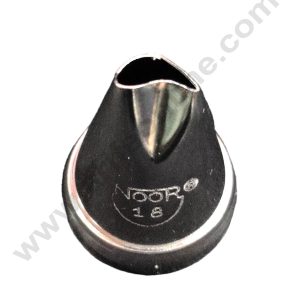 CAKE DECOR™ Small Stainless Steel Noor Nozzle No.18 Cake Icing with Collar Ring | Piping Steel Nozzle
