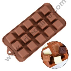 Cake Decor 15 Cavity Square Design Brown Silicone Chocolate Mould