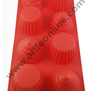 Cake Decor Silicon 8 in 1 Round Tart and Dome Muffin Cupcake Mould