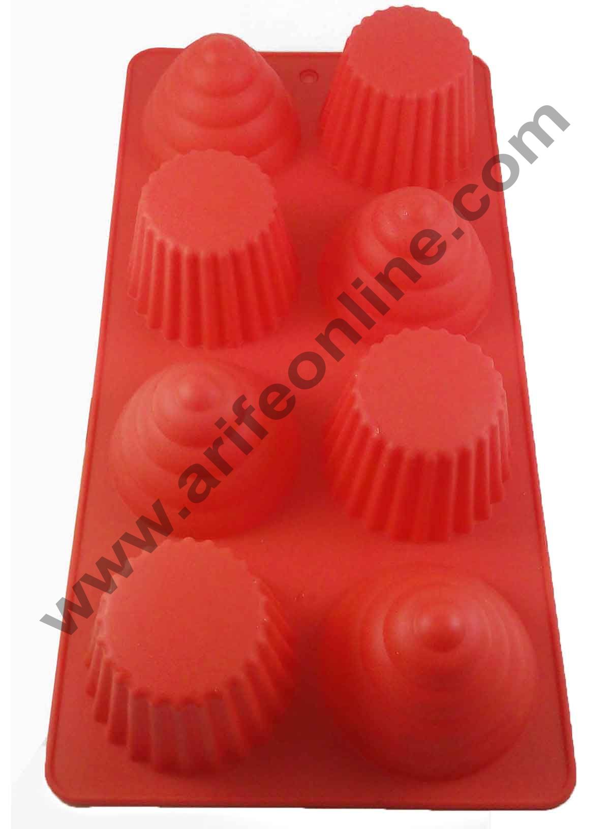 Cake Decor Silicon 8 in 1 Round Tart and Dome Muffin Cupcake Mould