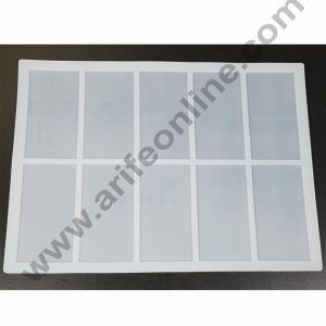 Cake Decor Silicon 10 in 1 Rectangle Shape Chocolate Garnishing Mould Cake Insert Decoration Mould