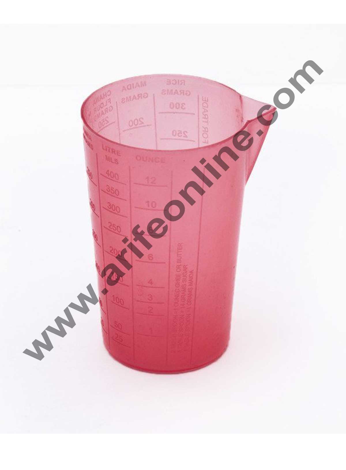 Cake Decor Plastic Measuring Glass Grams, Litre, Ounce