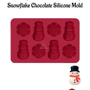 CAKE DECOR™ 4-Cavity Snowman and 4-Cavity Snowflake Chocolate Silicone Mold - SBSM-YH1142