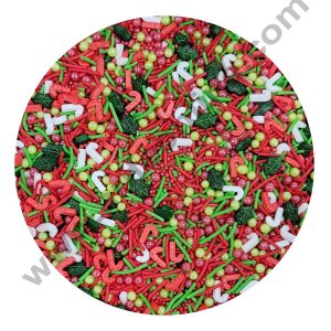 CAKE DECOR™ Sugar Candy - Red Green White Mashup Sprinkles and Candy - 500 gm