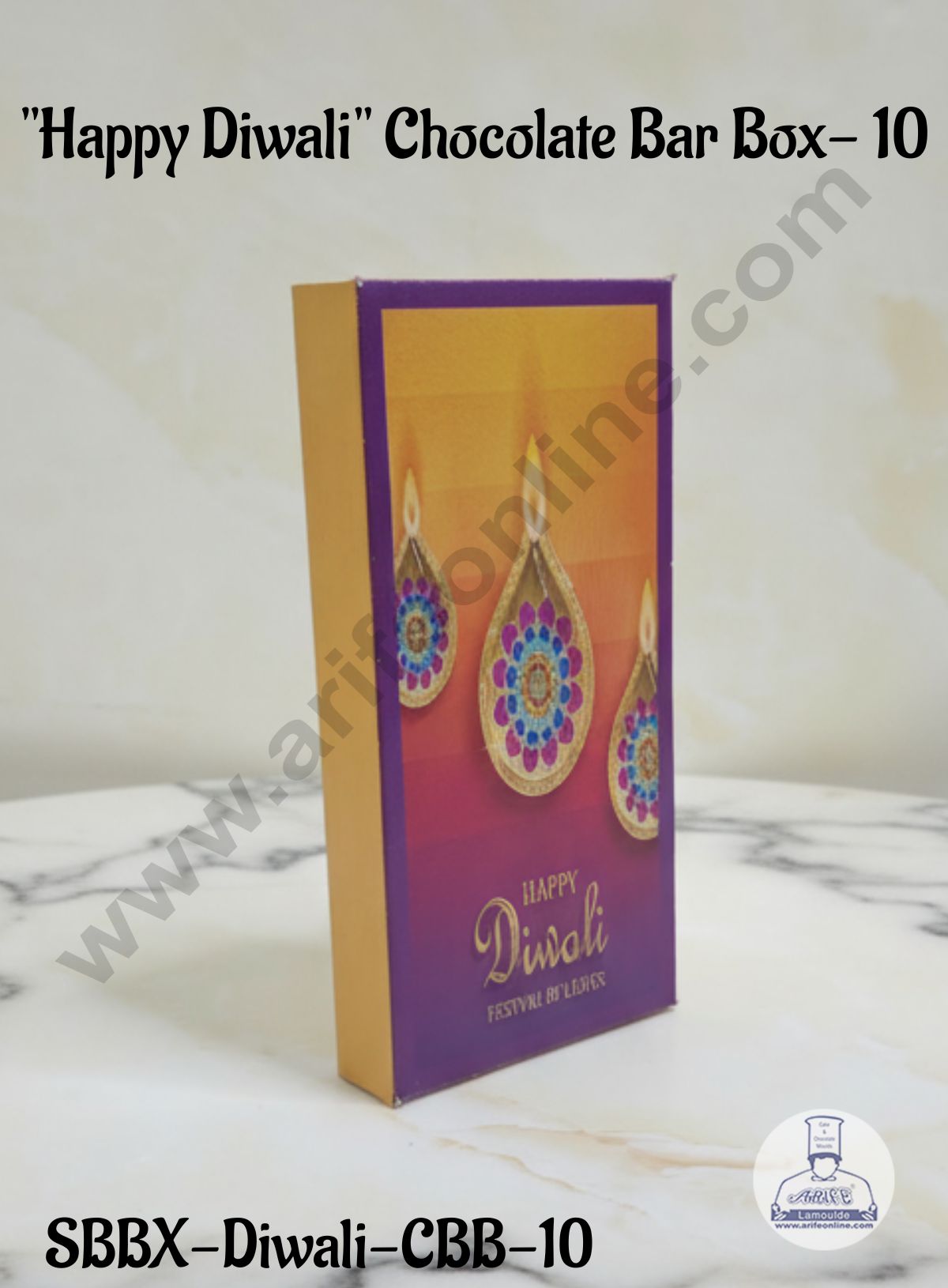 Diwali Chocolate Bar Box - Design 10 (Pack of 10 Pcs ) (SBBX-Diwali-CBB-10)- CAKE DECOR™