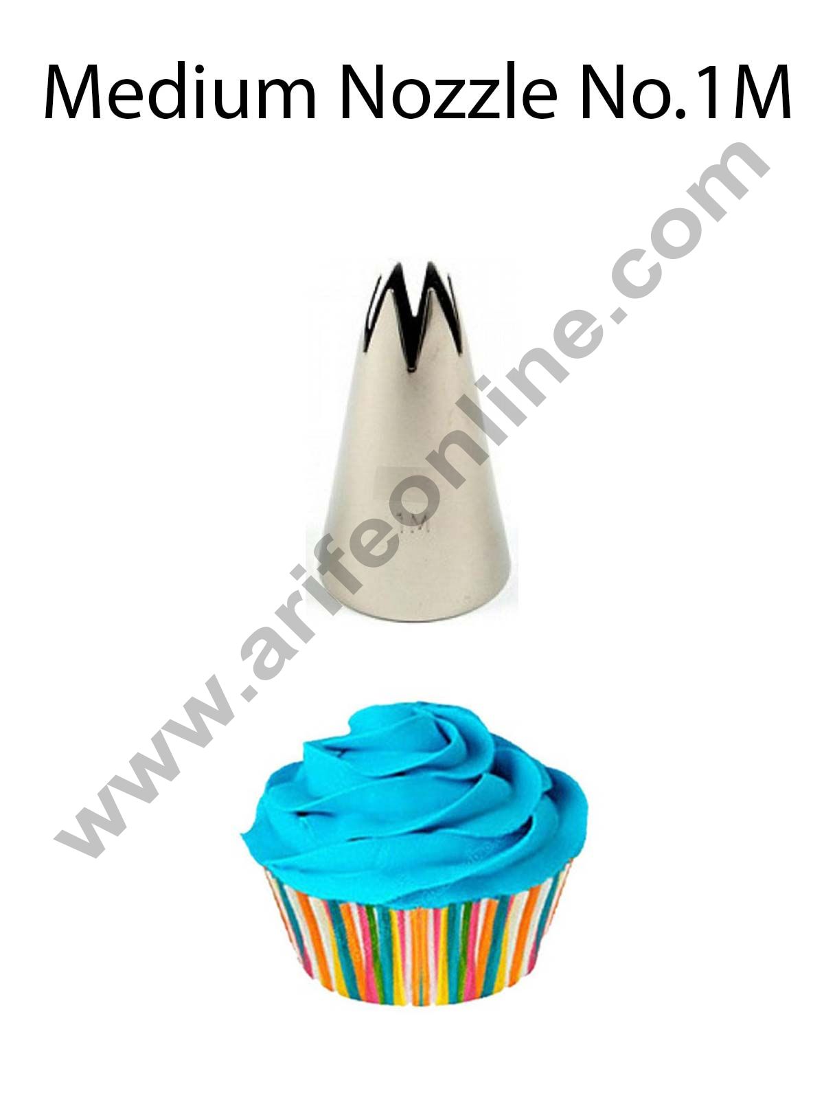 Cake Decor Medium Nozzle - No. 1M Open Star Piping Nozzle