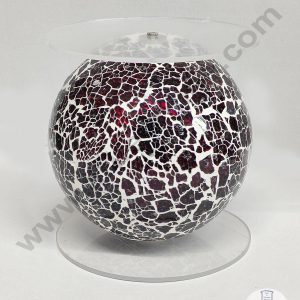 CAKE DECOR™ Maroon Crystal Glass Mosaic Disco Ball Cake Spacer For Cake and Cupcake Decoration - 6 X 6 Inch