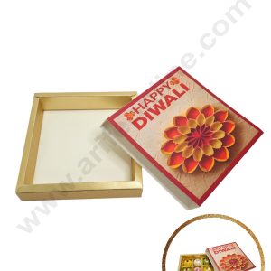 9 Cavity Diwali Sliding Chocolate Box Without Cavity - Beige (10 Pcs Pack) - CAKE DECOR™
