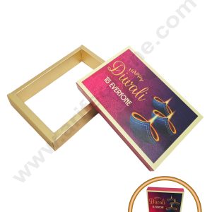 6 Cavity Diwali Sliding Chocolate Box Without Cavity - Pink (10 Pcs Pack) - CAKE DECOR™