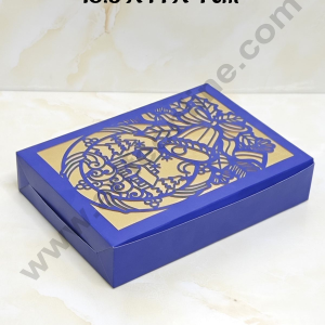 CAKE DECOR™ Christmas Theme Sweet Box For Hampers | Chocolate Box | Brownie Box - 1 Pcs Pack - Blue - 18.5 X 14 X 4 cm