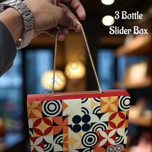 3 Bottle Slider Box with Handle Without Bottles/Jars – Red| 1 Pcs Pack (21 X 14.5 X 5.5 cm) - CAKE DECOR™