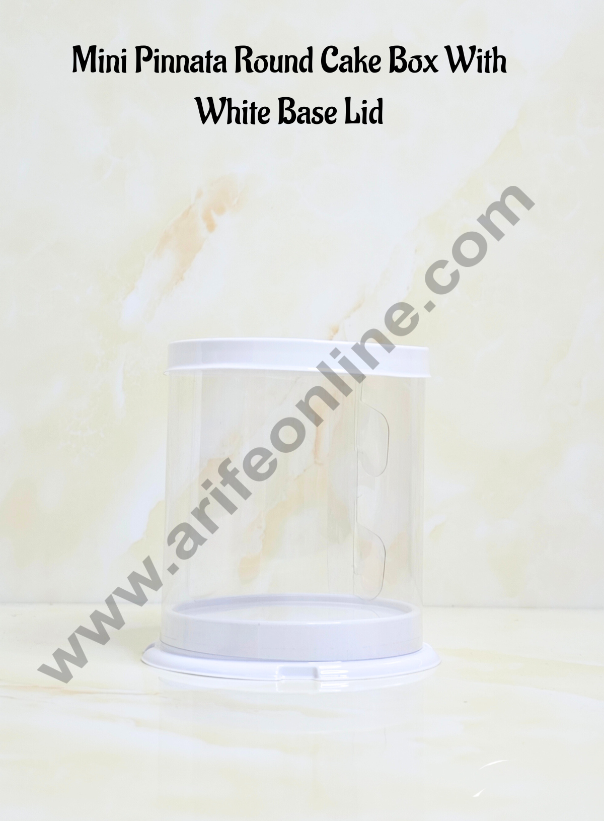 CAKE DECORβ’ Mini Pinnata Round Cake Box With White Base Lid | Gift Box | Hamper Box | Pinata Box | 1 piece box.(Small)