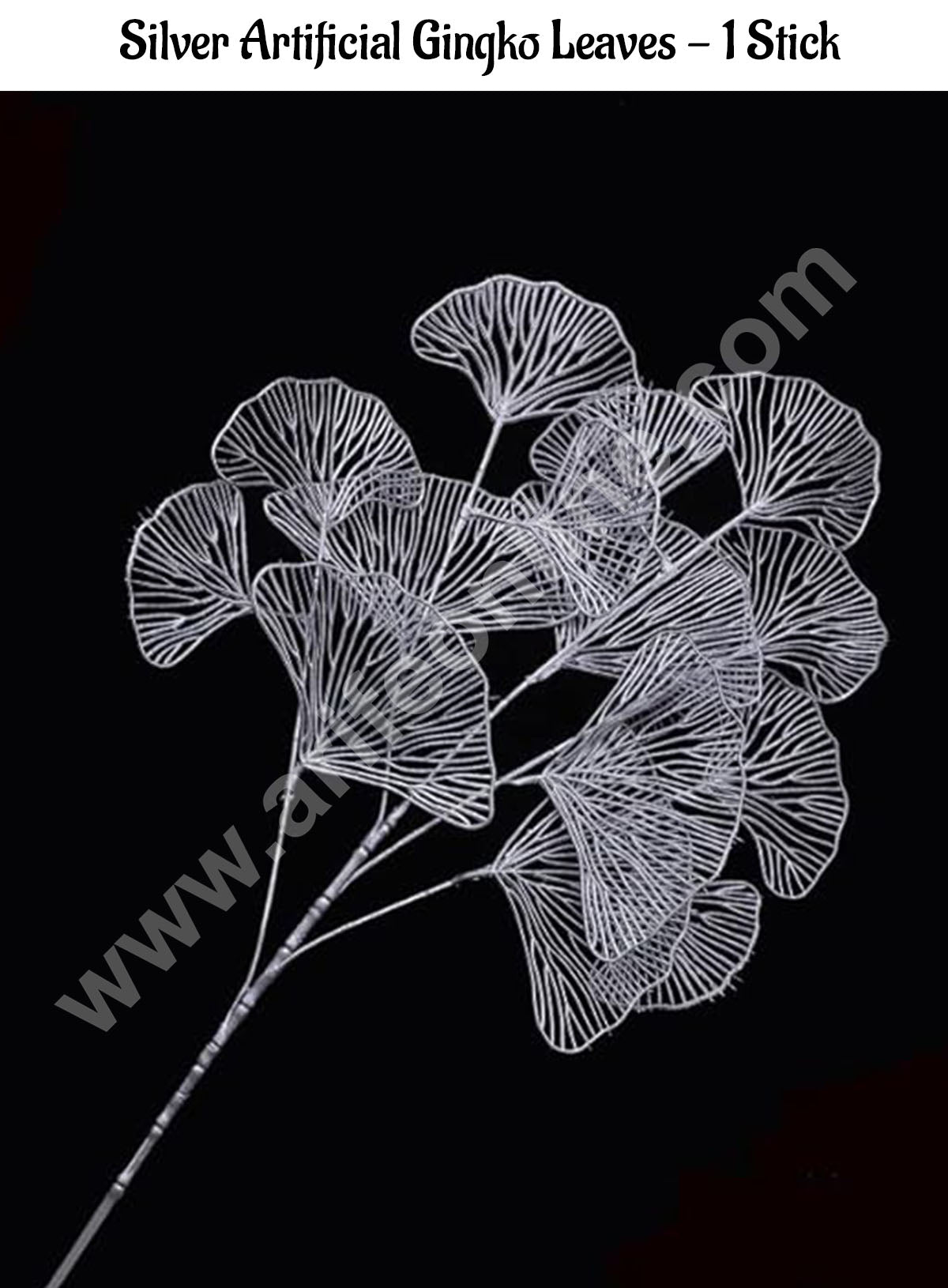 CAKE DECORβ’ Silver Artificial Ginkgo Leaf | Decorative Item For Cake Decoration- 1 Stick