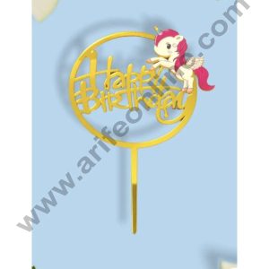 CAKE DECORβ’ 5 Inch Imported Printed Cake and Cupcake Topper - Happy Birthday Unicorn Theme Cutout